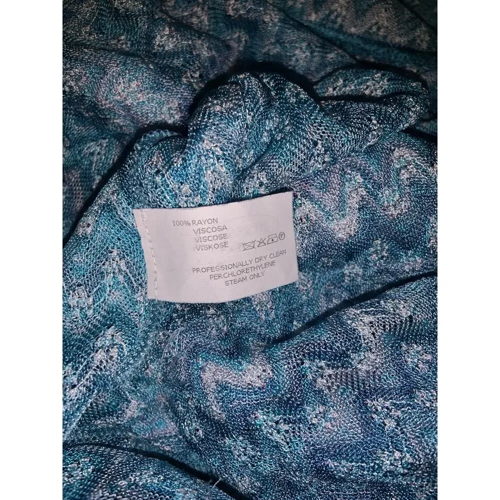 MISSONI MARE BLUE AND PURPLE CROCHET KNIT MIDI DRESS SIZE IT 44 US MEDIUM